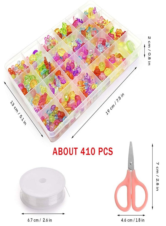 Massmot 410Pcs Beads for Kids Crafts, Children's Jewelry Making Kit, DIY Bracelets Necklace Hairband and Rings Craft Kits for 4-12 Years Old Little Girls, Multicolor - Image 5